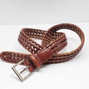 Fossil brown weaved Genuine leather Belt 1.15" width Size  34